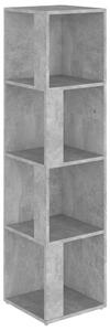 Hörnhylla betonggrå 33x33x132 cm spånskiva
