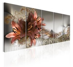 Tavla Lilies And Abstraction 200x80 - Artgeist sp. z o. o