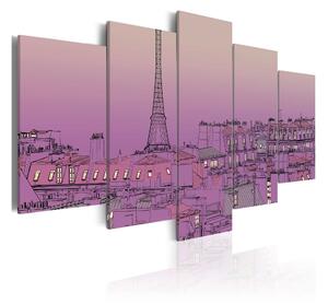 Tavla Lavender Sunrise Over Paris 100x50 - Artgeist sp. z o. o