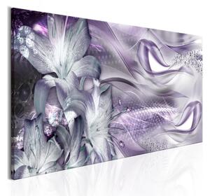 Tavla Lilies And Waves 1 Part Narrow Pale Violet 120x40 - Artgeist sp. z o. o