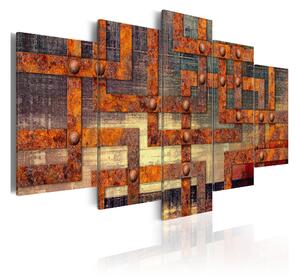 Tavla Metal Maze 200X100 Orange\|Flerfärgad - Artgeist sp. z o. o