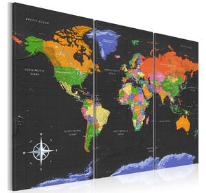 Tavla Maps Dark Depth 90x60 - Artgeist sp. z o. o