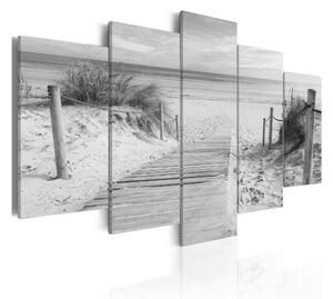 Tavla Morning On The Beach Black And White 200x100 - Artgeist sp. z o. o