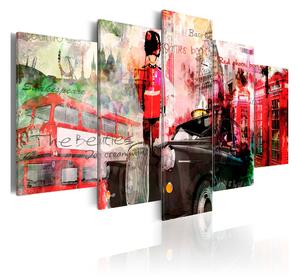 Tavla Memories From London 5 Pieces 200x100 - Artgeist sp. z o. o