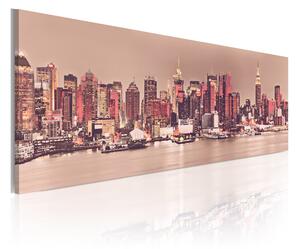 Tavla New York City Of Light 150X50 Vit - Artgeist sp. z o. o