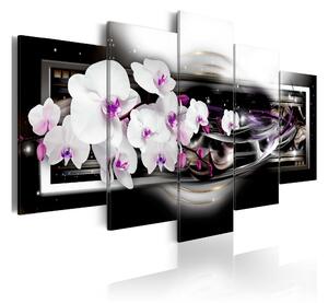 Tavla Orchids On A Black Background 100x50 - Artgeist sp. z o. o