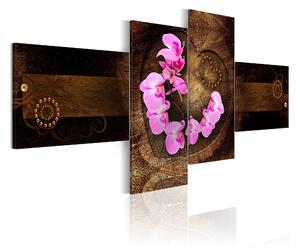 Tavla Orchid And Wood 100x45 - Artgeist sp. z o. o
