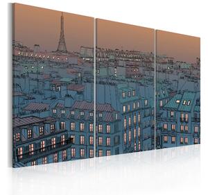 Tavla Paris The City Goes To Sleep 120x80 - Artgeist sp. z o. o