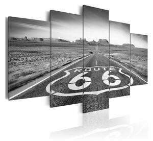 Tavla Route 66 Black And White 100x50 - Artgeist sp. z o. o