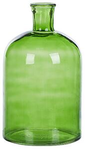 Blomvas Grön Glas 31 cm Handgjord Dekorativ Rund Knoppform Bordsskiva Heminredning Modern design Beliani