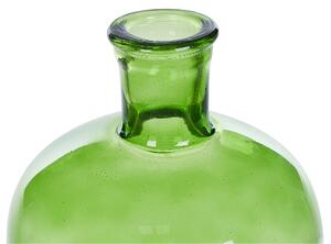 Blomvas Grön Glas 31 cm Handgjord Dekorativ Rund Knoppform Bordsskiva Heminredning Modern design Beliani
