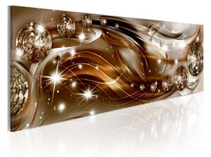 Tavla Ribbon Of Bronze And Glitter 150x50 - Artgeist sp. z o. o