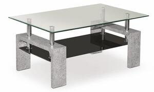 Soffbord Demitranila 100 cm med Förvaring Hylla - Glas/Svart/Grå