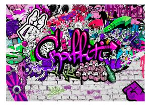 Fototapet Purple Graffiti 100x70 - Artgeist sp. z o. o