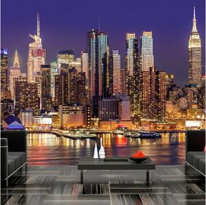 Fototapet NYC Night City 100x70 - Artgeist sp. z o. o