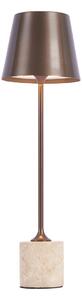 Modern bordslampa mörkbrons 37 cm inkl. LED dimbar IP54 uppladdningsbar - Topi