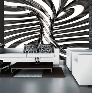 Fototapet Black And White Swirl 100x70 - Artgeist sp. z o. o