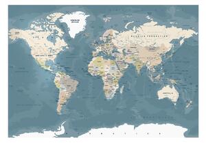 Fototapet Vintage World Map 100x70 - Artgeist sp. z o. o