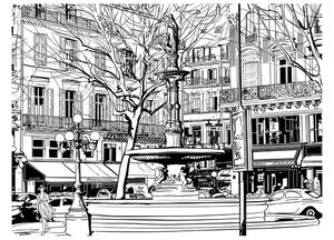 Fototapet Sketch Of Parisian Fountain 350x270 - Artgeist sp. z o. o