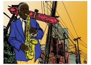 Fototapet Saxophonist In New York 250x193 - Artgeist sp. z o. o