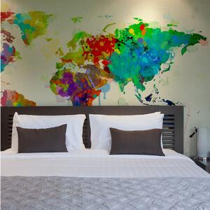 Fototapet Paint Splashes Map Of The World 200x154 - Artgeist sp. z o. o