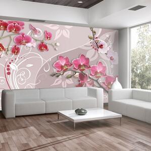 Fototapet Flight Of Pink Orchids 100x70 - Artgeist sp. z o. o