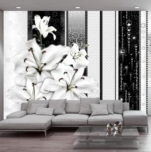 Fototapet Crying Lilies In White 100x70 - Artgeist sp. z o. o