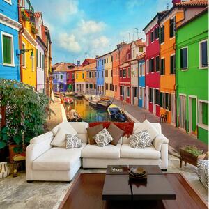 Fototapet Colorful Canal In Burano 100x70 - Artgeist sp. z o. o