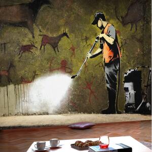 Fototapet Banksy Cave Painting 100x70 - Artgeist sp. z o. o
