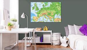 Tavla Map of Europe 90x60 - Artgeist sp. z o. o