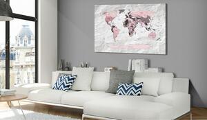 Tavla World Map: Pink Continents 90x60 - Artgeist sp. z o. o