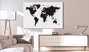 Tavla World Map: Black & White Elegance 90x60 - Artgeist sp. z o. o