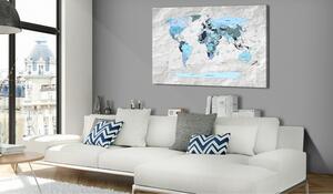 Tavla World Map: Blue Pilgrimages 90x60 - Artgeist sp. z o. o