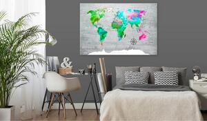 Tavla World Map: Green Paradise 120x80 - Artgeist sp. z o. o
