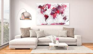 Tavla World Map: Red Watercolors