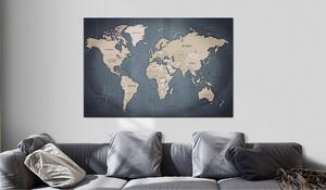 Tavla World Map: Shades of Grey 120x80 - Artgeist sp. z o. o