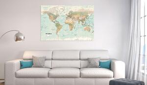 Tavla World Map: Beautiful World 120x80 - Artgeist sp. z o. o