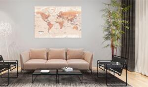 Tavla World Map: Orange World 120x80 - Artgeist sp. z o. o