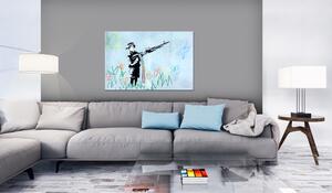 Tavla Boy with Gun by Banksy 90x60 - Artgeist sp. z o. o