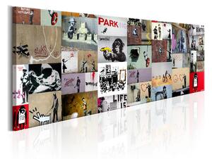 Tavla Art of Collage: Banksy II 135x45 - Artgeist sp. z o. o
