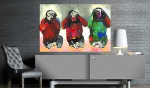 Tavla Three Wise Monkeys 90x60 - Artgeist sp. z o. o