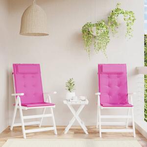 Stolsdynor för stolar med hög rygg 2 st rosa oxfordtyg