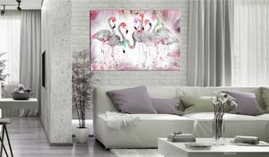 Tavla Flamingoes Family 90x60 - Artgeist sp. z o. o