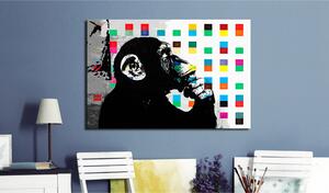 Tavla Banksy The Thinker Monkey 120x80 - Artgeist sp. z o. o