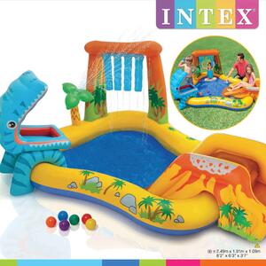 INTEX Uppblåsbar pool Dinosaur Play Center 249x191x109 cm 57444NP