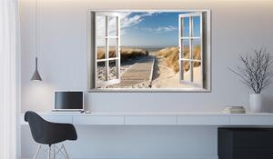 Tavla Window: View of the Beach 120x80 - Artgeist sp. z o. o