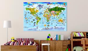 Tavla Children's Map: Colourful Travels 90x60 - Artgeist sp. z o. o