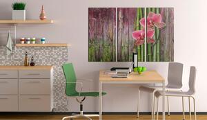 Tavla Flower and bamboo 90x60 - Artgeist sp. z o. o