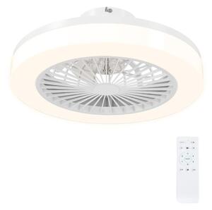 Takfläkt med belysning fjärrkontroll LED-fläkt takljus dimbar med 6 hastigheter 40 W lampa med vändbar fläkt, timer för sovrum v