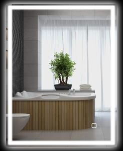 Badrumsspegel med belysning 90x70 cm LED-spegel väggspegel med minnesfunktion 3 ljusfärger Dimfri ljusspegel med touch-omkopplar